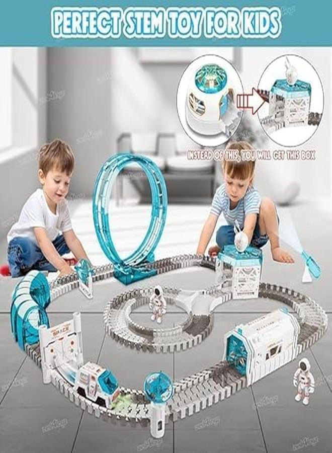 SKYBUCKET Space Toys 204 Pcs trainrackets with Mini Projector for KidsNew toyar and Astronaut Minifigures, Race caroys for Kids - Image 2